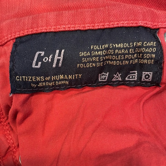 Women’s Citizens of Humanity red denim jeans - Picture 8 of 9
